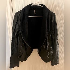 Free People Vegan Leather Jacket Gently Used